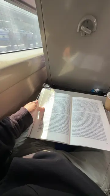 Me reading a book