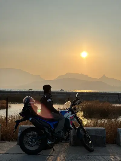 Sunset on bike